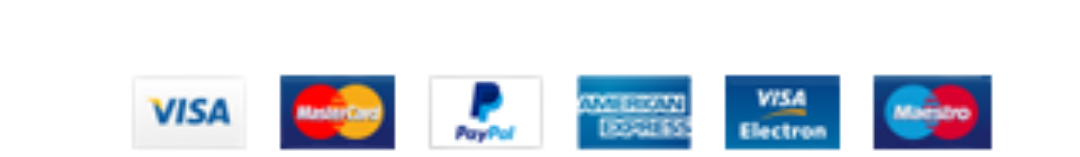 Accepted payment methods: Visa, Mastercard, PayPal, American Express, Visa Electron, Maestro